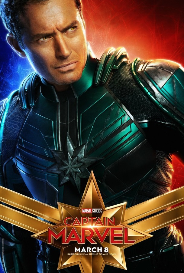 Captain Marvel a 10 character posterů od Carol až po kocoura | Fandíme filmu