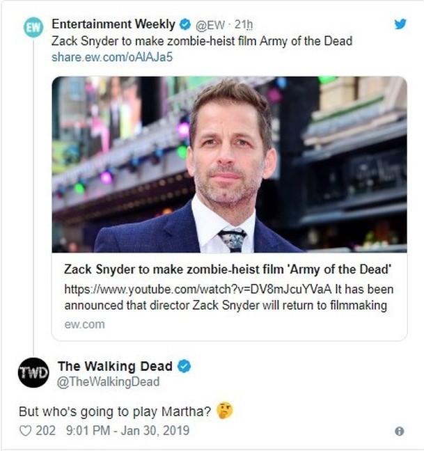 Živí mrtví mají legraci z nového filmu Zacka Snydera | Fandíme serialům