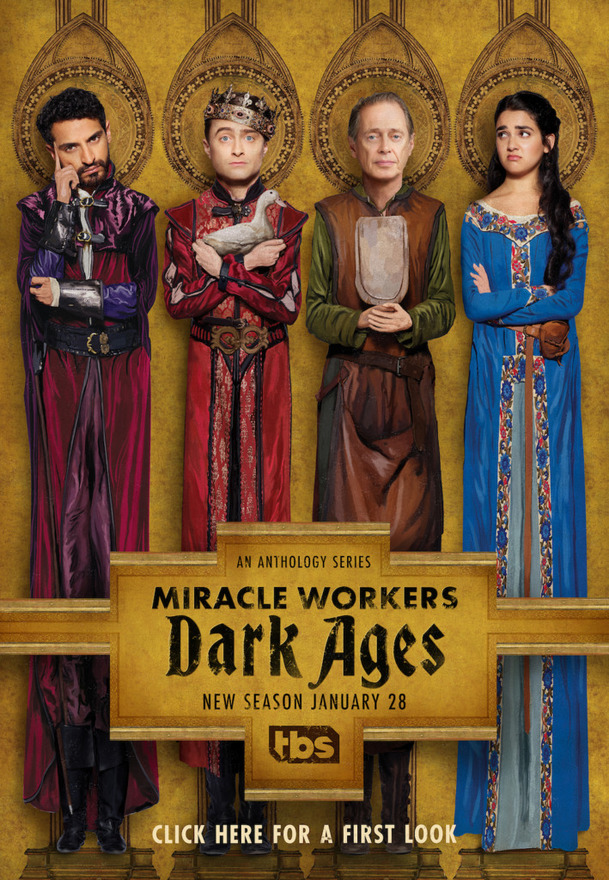 Miracle Workers: Dark Ages: První teaser láká na středověké dobrodružství s Danielem Radcliffem | Fandíme serialům