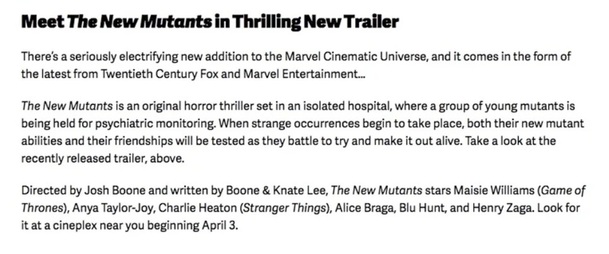 New Mutants podle všeho nebudou patřit mezi ostatní Marvel filmy | Fandíme filmu