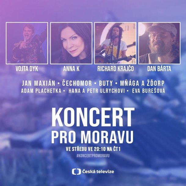 ČT: Koncert pro Moravu byl výjimečný, lidé darovali rekordní obnos | Fandíme serialům